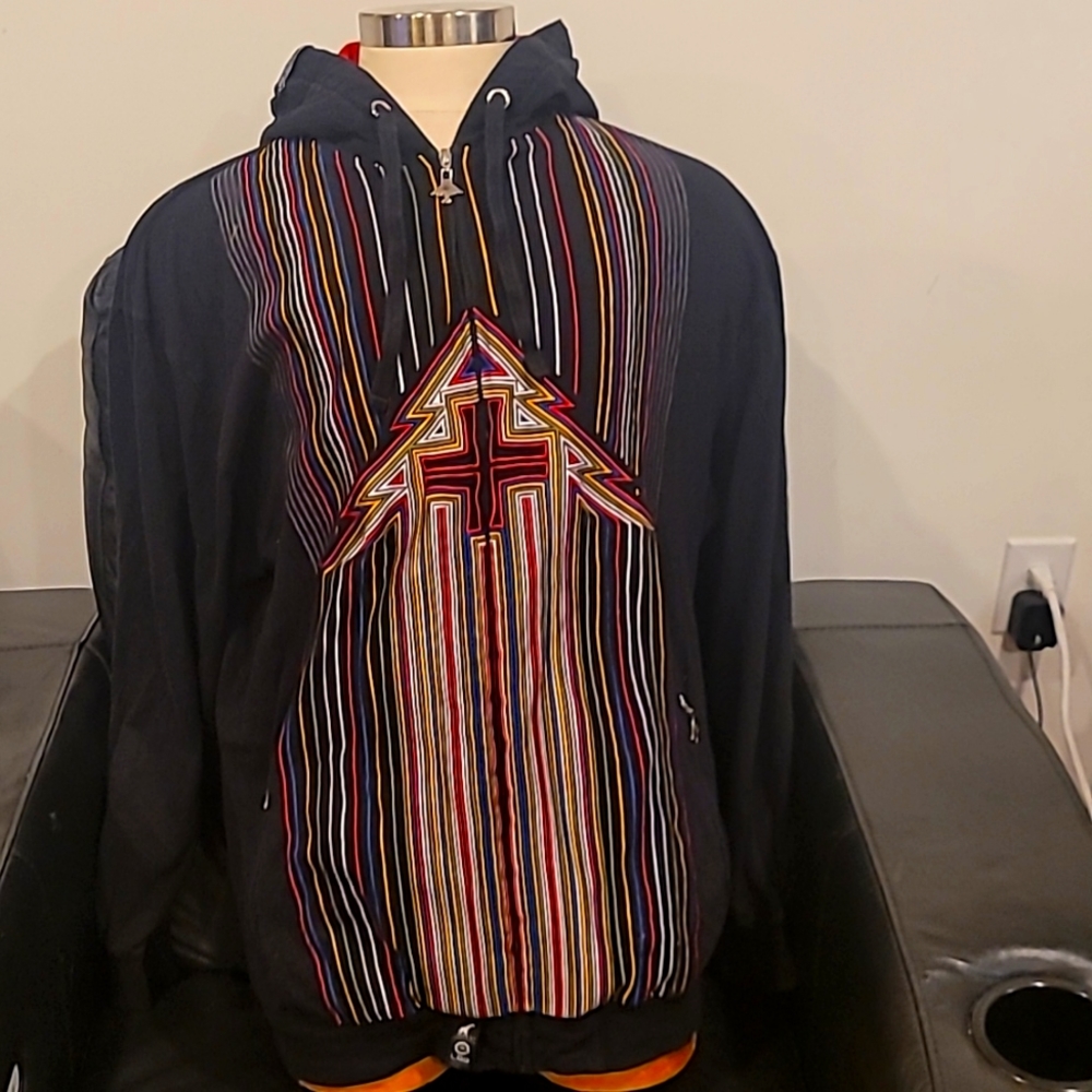 LRG Zip-Up Logo Hoodie multi colored 2XL